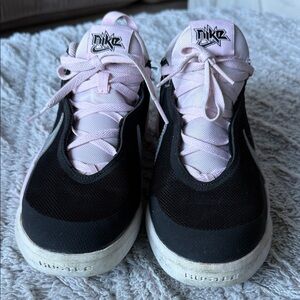 Nike Big Girls Black and Light Pink Sneakers